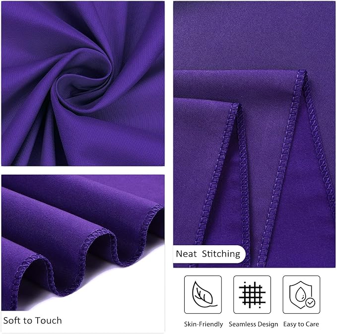 8 Packs 120 Inch Purple Round Tablecloth - Image 5
