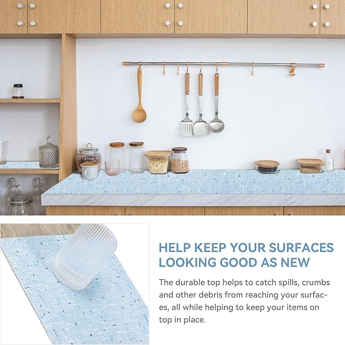 6 Rolls 18" W x 96" L Cabinet Liners Non Adhesive Kitchen Drawer Liner, Waterproof Shelf Liner Durable Anti-Slip for Kitchen Cabinets Shelf Liner Oil-Proof - Image 3