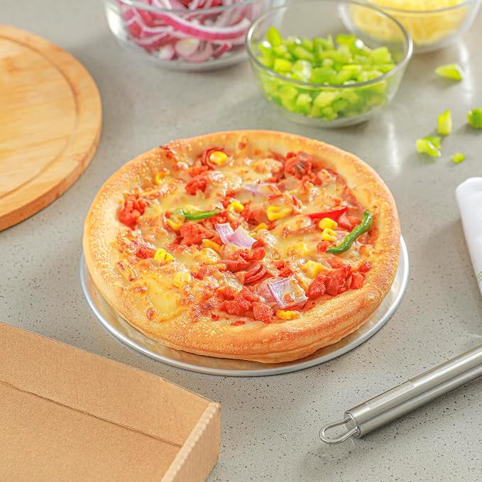 Restaurantware 8 Inch Aluminum Pizza Screen Pack of 144 Mesh Baking Tool For Crispy Crust, Lightweight Stackable Seamless Rim Rust-Resistant Baking Screen, Reusable for Pizzerias, Home Oven Use - Image 4