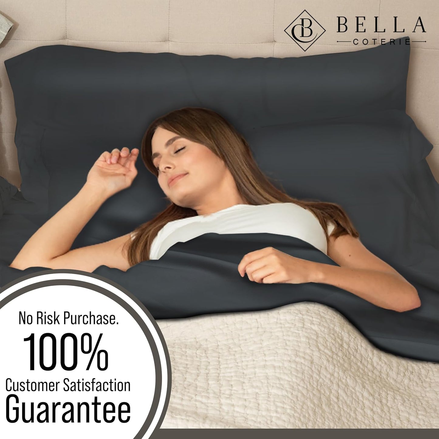 Bella Coterie Luxury Bamboo Viscose Queen Size Sheet Set | 100% Organically Grown | Ultra Soft | Cooling for Hot Sleepers | 18" Deep Pocket [Charcoal Grey]