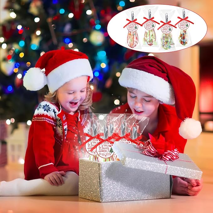 FoldTier 36 Sets 10 Inch Christmas Whisks Gifts DIY Fillable Christmas Tree Ornaments Xmas Colored Silicone Whisks for Cooking Heat Resistant Egg Beaters with Card Rope Bag for Candy Holder - Image 8