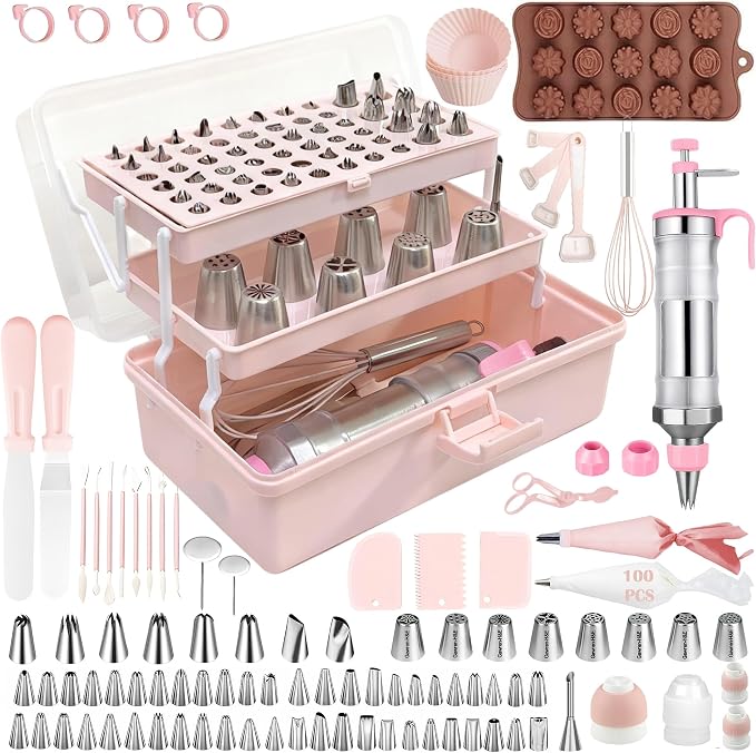 208 PCS Cake Decorating Kit,Baking supplies-Frosting Piping Kit by Gawren-HE