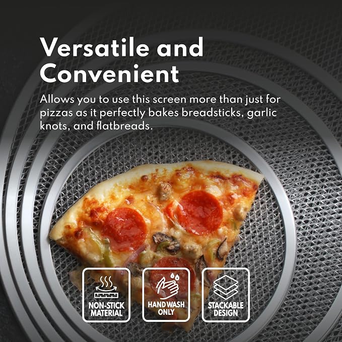 New Star Foodservice Seamless Aluminum Pizza Baking Screens, 20 Inch Round Mesh Pizza Pans for Crispy Crusts, Restaurant-Grade, Pack of 6 - Image 8