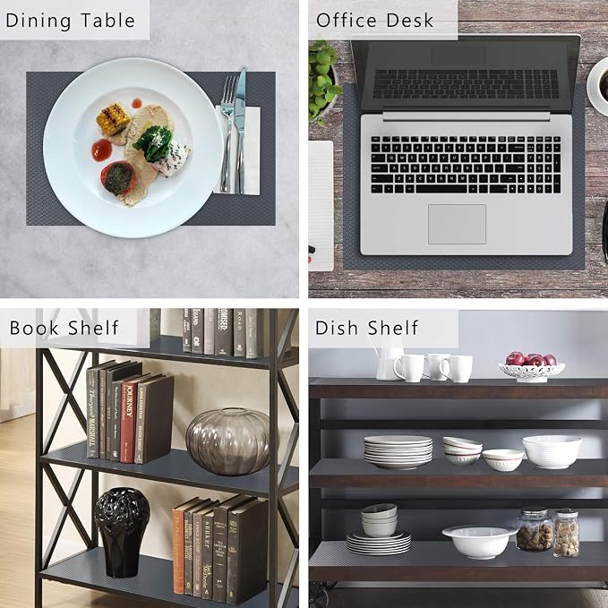 Shelf Liner Kitchen Cabinet Drawer Mats, 11.8"W x 393.7"L Non Adhesive Grey - Image 5