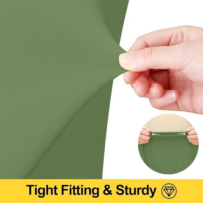 Smiry Spandex Tablecloth 6 Pack, Elastic Fitted Stretch Tablecloth for 8FT Rectangle Tables, Waterproof Washable Table Cover Skirt for Wedding, Banquet & Parties (Sage Green, 96Lx30Wx30H Inch) - Image 3
