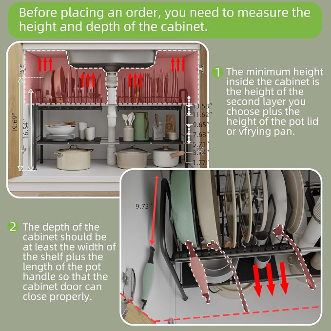NETEL Expandable Under Sink Organizer，Pot and pan Organizer Under Cabinet - Image 6