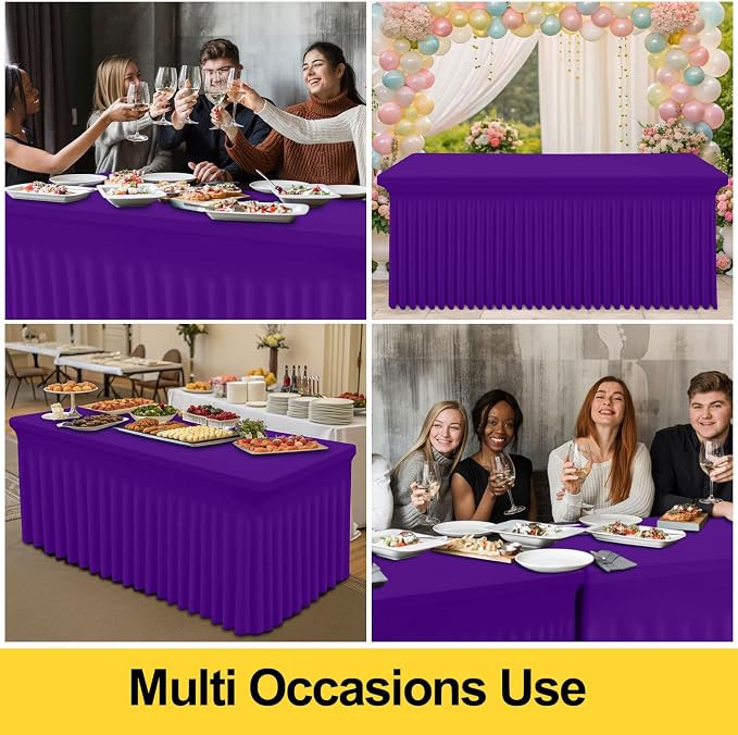 Smiry Spandex Elastic Fitted Table Cloth Skirt for 6FT Rectangle Table - Image 5