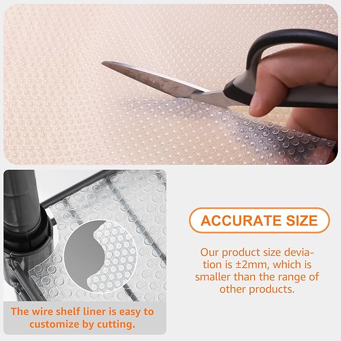 PABUSIOR Thicken Wire Shelf Liner: Transparent 11.5" W x 157" L Easy to Cut - Image 6