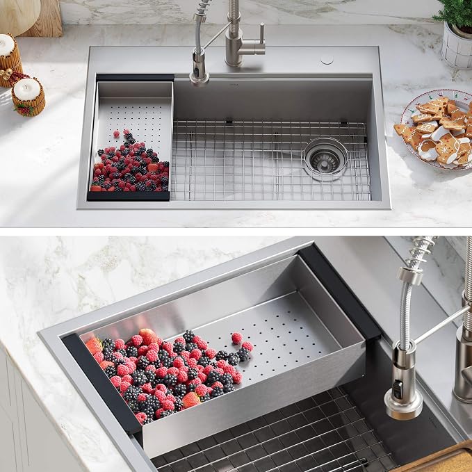 KRAUS Stainless Steel 16.75 in Workstation Sink Colander CS-6 - Image 8