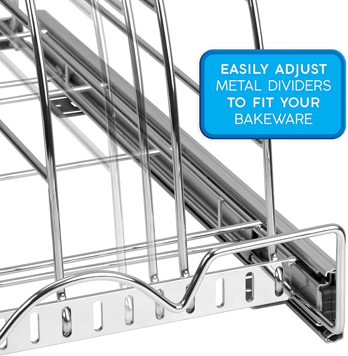 Pull Out Organizer for Bakeware, Cutting Board and Trays, 12.5”W x 21”D - Image 5