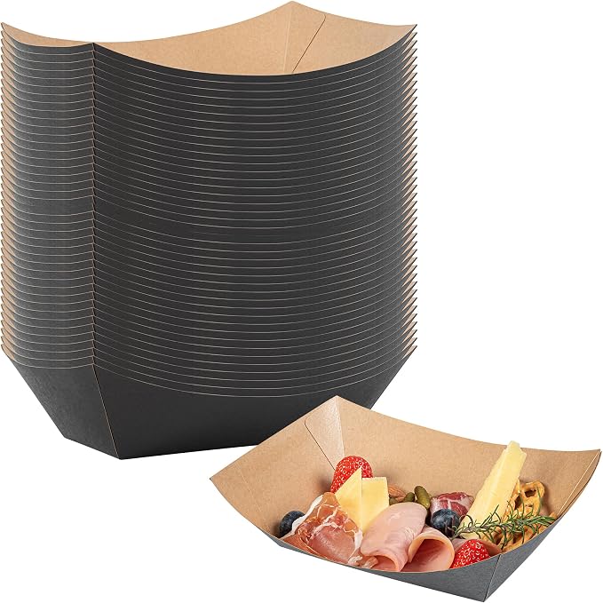 Restaurantware Black Paper lb Food Tray Boat, 200 Pack by Restaurantware