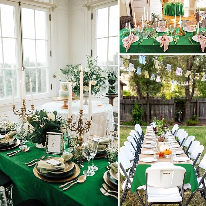 10 Pack Green Tablecloths for Rectangle Tables, 60 x 126 Inch - Image 5