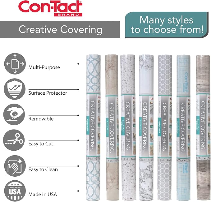 Con-Tact Brand Creative Covering, Self-Adhesive Shelf Liner, Multi-Purpose Vinyl Roll, Easy to Use and Apply, 18'' x 50', Aspen Aloe - Image 6