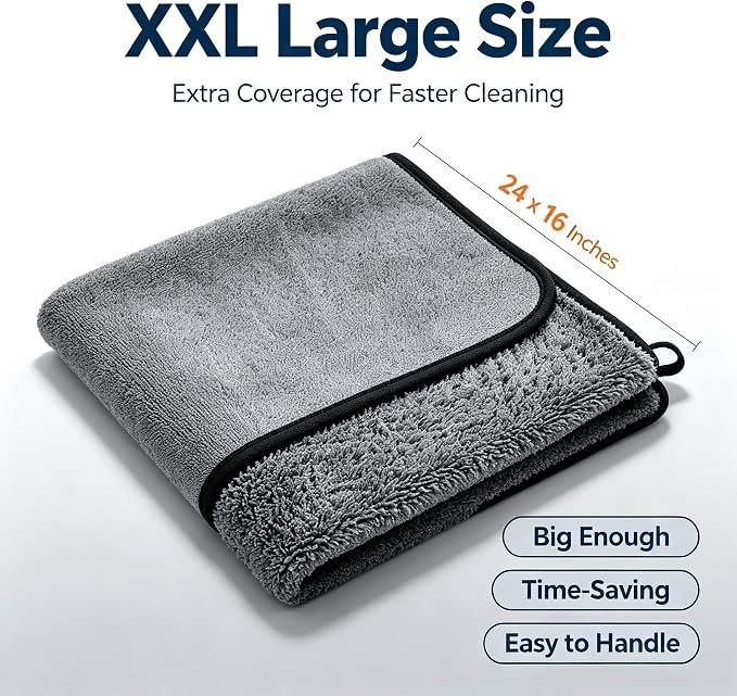 Window Cleaning Cloth XXL, 24x16 Inches Microfiber Cleaning Cloth, Reusable & Multi-Surface Cleaning Towels(2pcs) - Image 5
