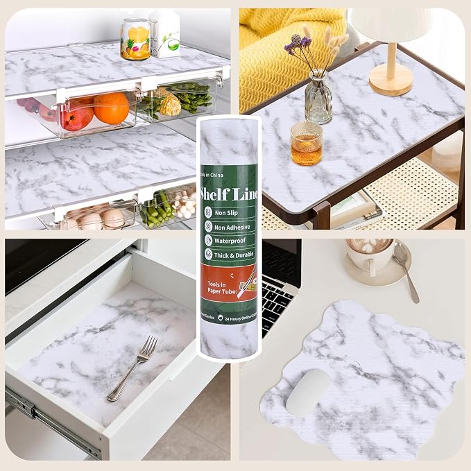 Shelf Liners for Kitchen Cabinets 17.3in x 20FT, Non Adhesive Drawer Liner - Image 9