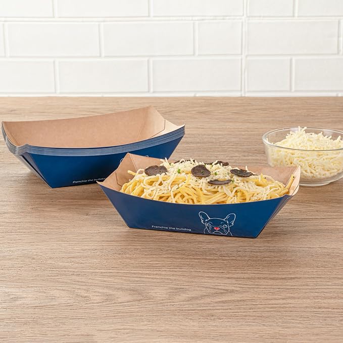Restaurantware-Bio Tek 1 Pound Food Trays, 200 Disposable Paper Food Trays - Heavy-Duty, Greaseproof, Frenchie Paper Food Boats, For Snacks, Appetizers, Or Treats, Use At Parties Or Carnivals - Image 7