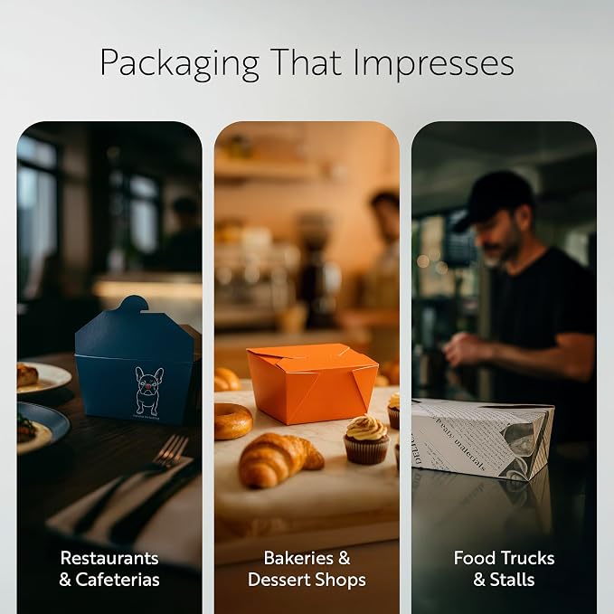 Restaurantware Paper Food Box 50 Count 45 Oz Leakproof Paper Lunch Box Greaseproof Food Container Tab-Lock Design 6.73 x 5.5 x 2.6 Inches Turquoise - Image 6