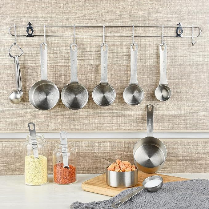 Measuring Cups Set for Kitchen and Baking Tools, Stainless Steel Measuring Cups Set 18/8(304) Steel Material Heavy Duty 7 Measuring Cups and 1 Ring Set of 8 - Image 7