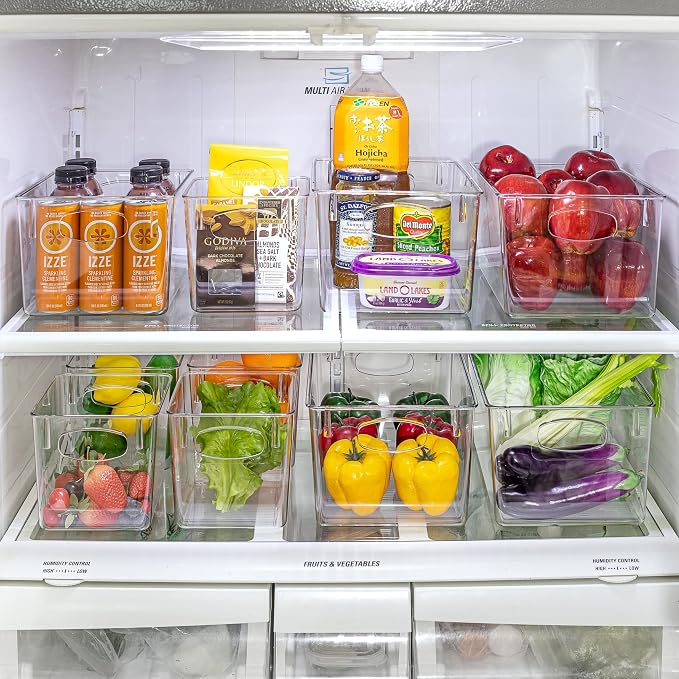 Sorbus Fridge Organizers and Storage, Clear Plastic Bins (Small, 8 Pack) | Easy-access organization for freezers, shelves, drawers, closets and pantries; supports sorting and visibility. - Image 4