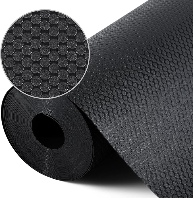 Kitchen Shelf Liner Non Adhensive,Cabinet Drawer Mat Black 17.5"× 236.2" by StaHom