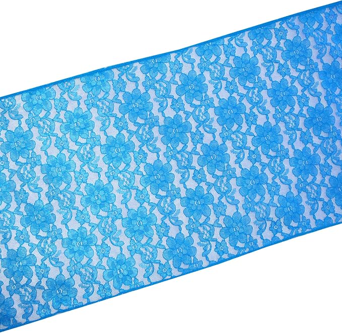 Zen Creative Designs 10 Pack Floral Lace Table Runner Sheer Lace Event Party Wedding Table Decor (12" by 108", Turquoise) - Image 2