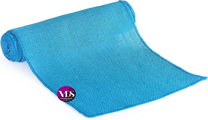 VDS Pack of 5, Burlap Table Runner 100% Natural Jute Rustic Hessian Table Cloth Centrepiece for Wedding Bridal Shower Birthday Event Party Banquet Table Decoration (Size 12X108 Inch)(Teal) - Image 4