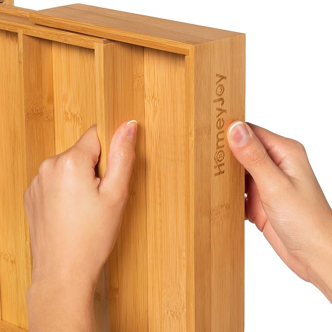 Bamboo Silverware Drawer Organizer - Expandable 100% Bamboo Cutlery Kitchen Drawer Organizer – Premium Wooden Utensil/Cutlery Tray for Kitchen Flatware Set– Eco-Friendly Silverware Organizer - Image 5