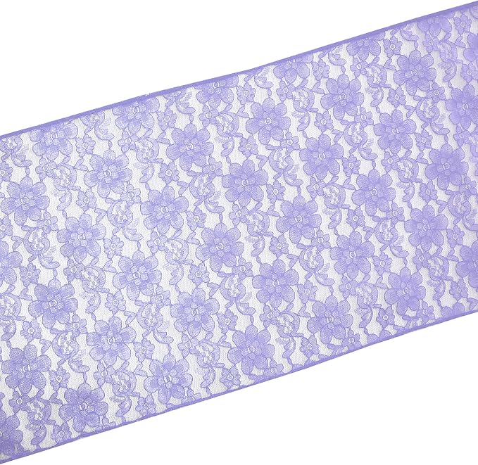 Zen Creative Designs 10 Pack Floral Lace Table Runner Sheer Lace Event Party Wedding Table Decor (12" by 120", Lavender) - Image 2