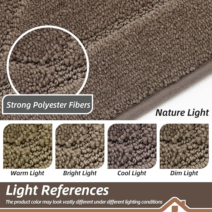BEQHAUSE Dirt Trapper Door Mat 32" x 48", Doormat Non-Slip, Light Brown - Image 7