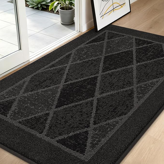BEQHAUSE Dirt Trapper Door Mats 36" x 60", Non-Slip Washable, Dark Grey by BEQHAUSE