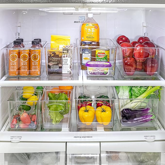Sorbus Fridge Organizers and Storage, Clear Plastic Bins (Large, 8 Pack) | Easy-access organization for freezers, shelves, drawers, closets and pantries; supports sorting and visibility. - Image 3