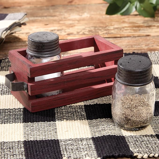 Park Designs Cozy Farmhouse Salt & Pepper with Caddy - Image 2