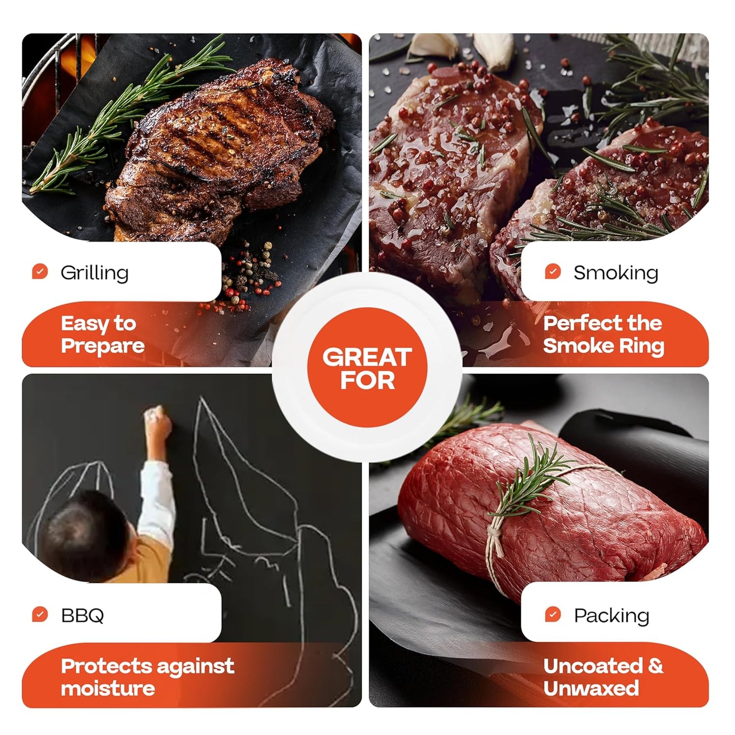 Black Butcher Paper 18" x 12000" (1000 feet) - USA-Made Natural Butcher Paper Roll for Meat and Fish - Uncoated, Unwaxed & Food-Grade Material for Grilling - BBQ Papers for Smoking by IDL Packaging