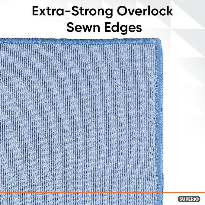 Superio Microfiber Cleaning Cloth 16" x 16" Blue Washing Towel for Home, Kitchen, Auto, Window and Office/No Detergents Needed, Scratch & Streak Free, Miracle Clean, Ultra-Fast Drying, 8 Pack - Image 5
