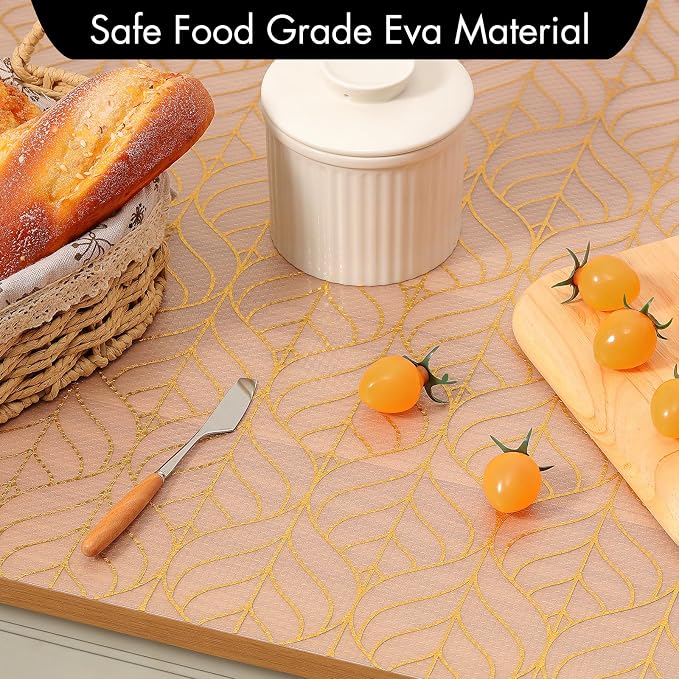 Cooyes Shelf and Drawer Liner for Kitchen Cabinets – Non-Adhesive, Waterproof, Non-Slip Cabinet Liners for Scratch Protection, Desk, Refrigerator, Shelves, Drawers with Modern Pattern - Image 7