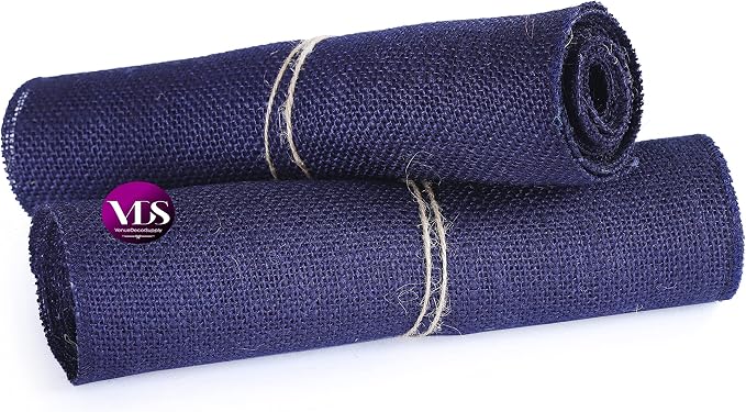 VDS Pack of 25, Burlap Table Runner 100% Natural Jute Rustic Hessian Table Cloth Centrepiece for Wedding Bridal Shower Birthday Event Party Banquet Table Decoration (Size 12X108 Inch)(Navy Blue) - Image 5