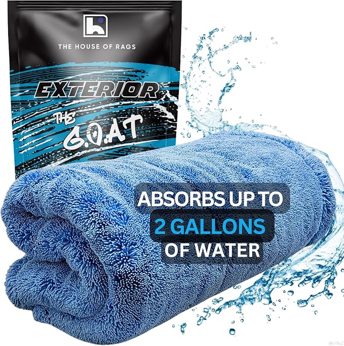 The Goat V2 - Heavy Duty Absorbent Microfiber Drying Towel, 70/30 Premium Korean Quality, for Cars Detailing, Trucks, SUV's, 27.5x27.5 inches, Twist Loop, 2300 GSM, Blue - Image 2