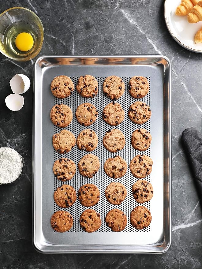 New Star Foodservice Commercial-Grade 18-Gauge Aluminum Sheet Pan/Bun Pan, Half Size, 13 x 18 x 1 Inches, Pack of 12 - Image 7