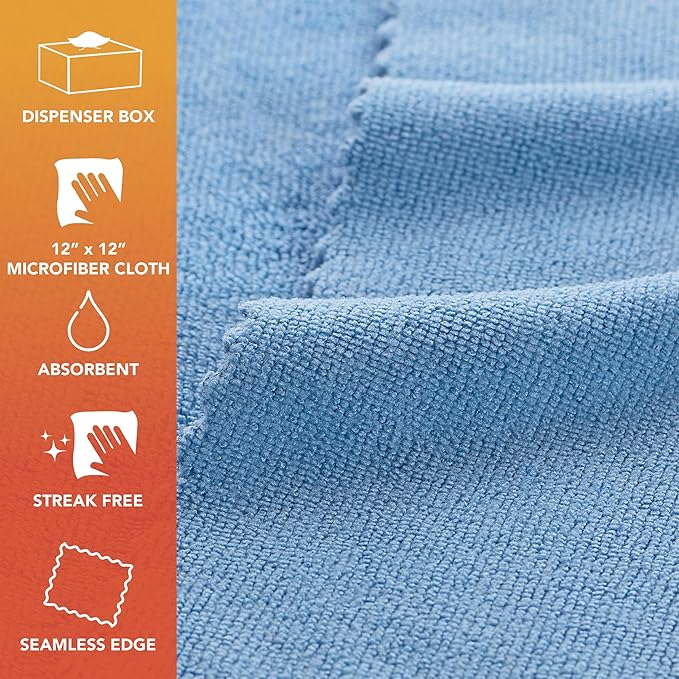 Arkwright Smart Rags Microfiber Cleaning Cloths Bulk, Case of 400, Lint Free 180 GSM Reusable Towels for Auto, Office and Household Cleaning, 12 x 12 in, Blue - Image 2