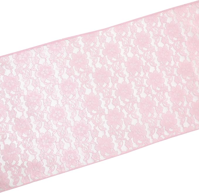 Zen Creative Designs 10 Pack Floral Lace Table Runner Sheer Lace Event Party Wedding Table Decor (12" by 60", Pink) - Image 2