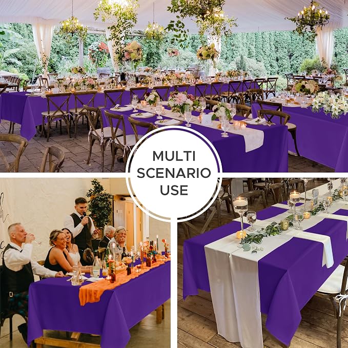 Fitable 8 Pack Purple Tablecloths 60x102 Inch for 6 Ft Rectangle Tables - Image 6