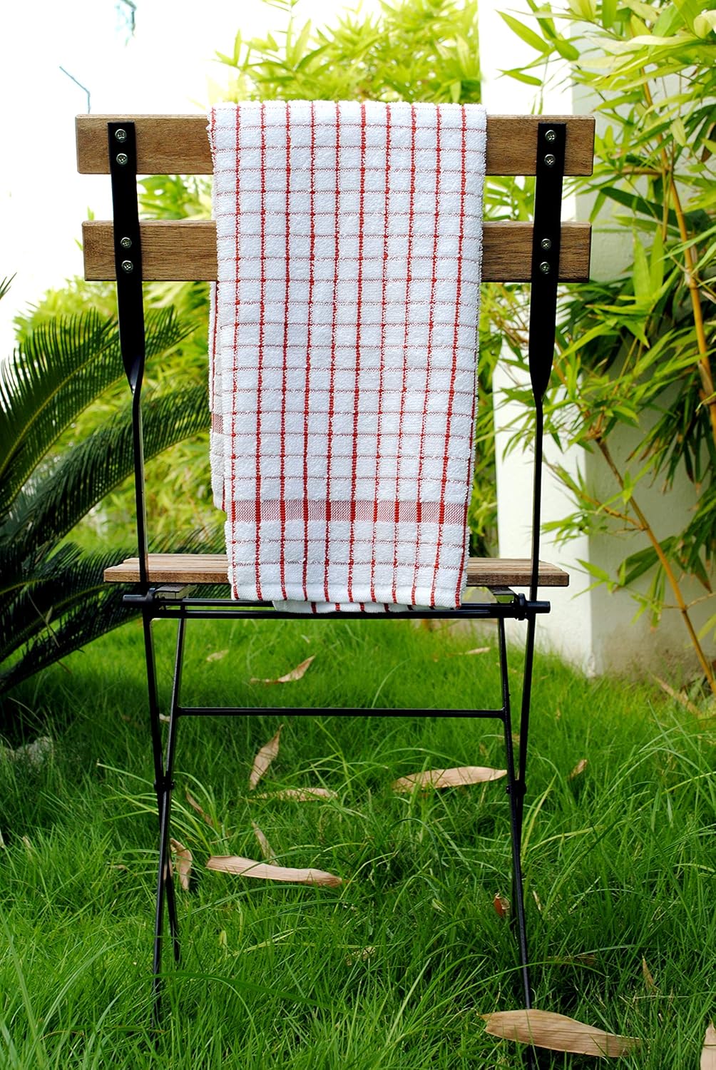 AMOUR INFINI Kitchen Towels Set of 4 - Highly Absorbent, Super Soft Terry Cotton 20x28 Inch Dish Towels with Hanging Loop - Hand & Tea Towels for Cleaning & Drying Dishes (Rust)