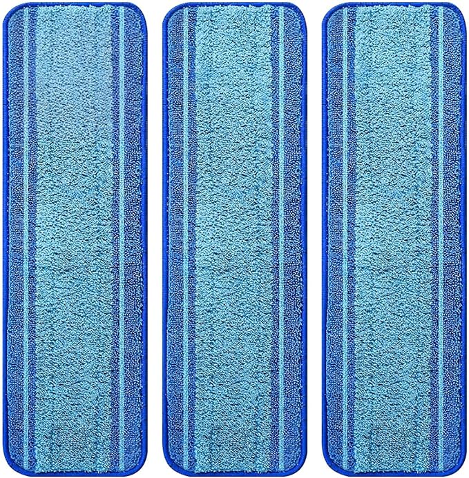 3-Pack Microfiber Mop Pads for Bona Mpo- Washable Reusable Refills for Hardwood, Tile & Multi-Surface Floors | Pet Hair & Stain Remover by BYOFI