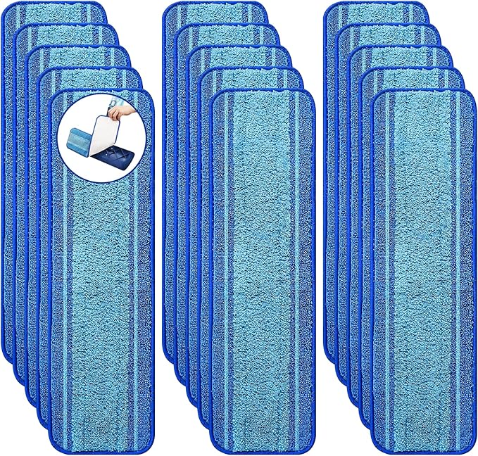 15-Pack Microfiber Mop Pads for Bona Mop- Washable Reusable Refills for Hardwood, Tile & Multi-Surface Floors | Pet Hair & Stain Remover by BYOFI