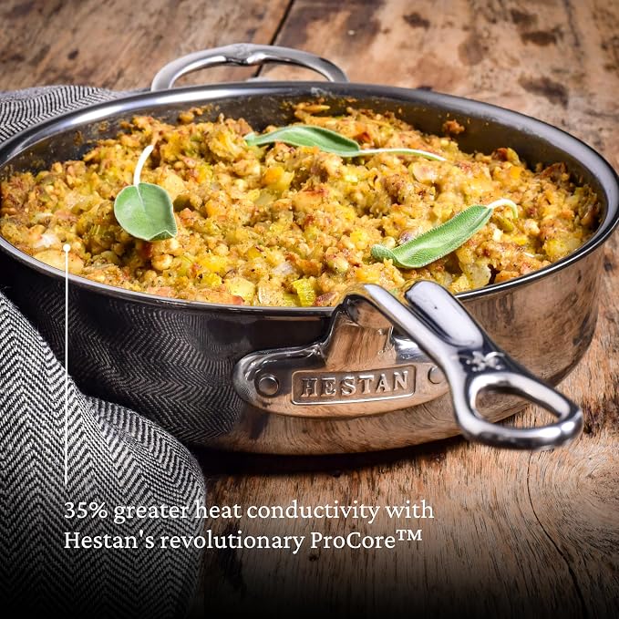 Hestan - NanoBond Collection - Stainless Steel Titanium Sauté Pan, Induction Cooktop Compatible, 5 Quart - Image 5