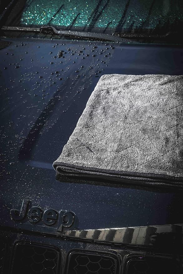 Adam's Polishes Towel Jumbo Plush Drying Towel 33 x 29 inches 1500 GSM - Absorbent Microfiber (2 Pack), White - Image 5