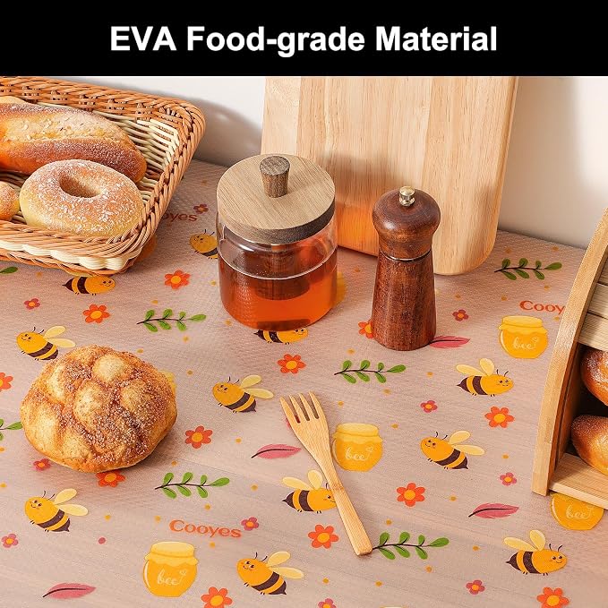 Cooyes Shelf Liner – Non-Slip Cabinet & Drawer Liner for Kitchen – Non-Adhesive Waterproof Shelf Paper with Modern Pattern – Durable EVA Cabinet Mat – Easy to Cut (Amber,17.5" W x 360" L) - Image 3