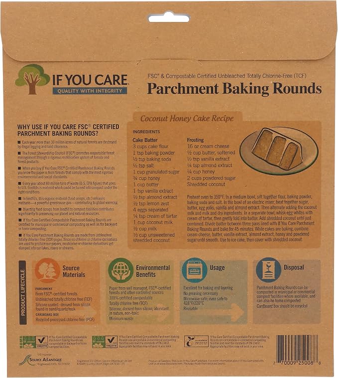 If You Care Parchment Paper Rounds for Baking Cakes, Pies, Tarts – Pack of 24 Circle Liners - Unbleached, Chlorine Free, Greaseproof, Silicone Coated – 9 Inch Diameter - Image 2
