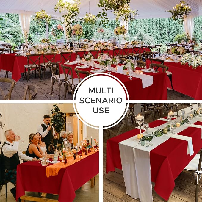 Fitable 8 Pack Red Tablecloths 70x120 Inch for 6-8 Ft Rectangle Tables - Image 2