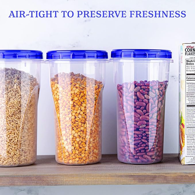 PLASTICPRO [48 oz 8 Pack] Twist Top Deli Containers Clear bottom With blue Top Twist on Lids Reusable, Stackable, Food Storage Freezer Container Pack of 8 - Image 5